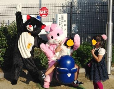 2014.9 ねこにゃんと、うさぴょん　仲良くお散歩